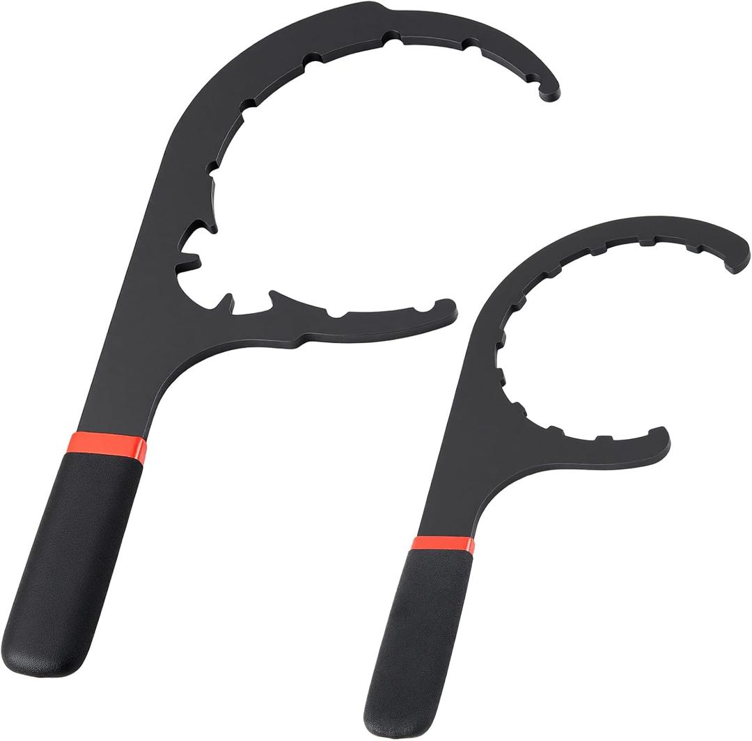 2 Pcs 4.6'' & 5'' Fuel Filter Wrench Set Compatible with Various Fuel Filter Sizes Include Water Separator, Engines, Red and Black