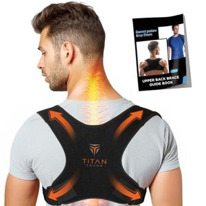 Premium Upper Back Brace for Men & Upper Back Brace for Women, Adjustable Posture Corrector, Upgraded Version, Back Brace for Alignment (L-XXL)