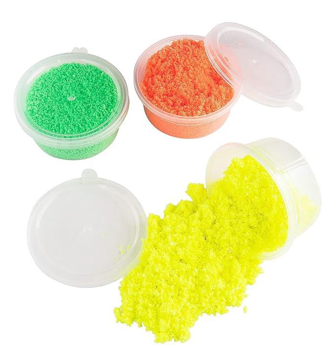 Fun Express Glow-in-the-Dark Fluffy Growing Sand Foam - 4 Pack - Toys and Party Favors
