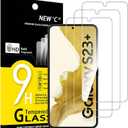 NEW'C 3 Pack Designed for Samsung Galaxy S23 Plus / S23+ Screen Protector Tempered Glass, Anti Scratch, Bubble Free, Ultra Resistant (Transparent)