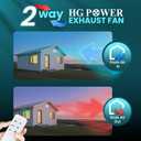 HG Power 6 Inch Reversible Bathroom Exhaust Fan with Remote Control, 3-Speed, 2-in-1 Intake & Exhaust, Low Noise Window Fan with Mesh Screen for Wall Ceiling Garage Basement Office Home, White