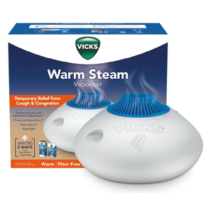 Vicks Warm Steam Vaporizer & Humidifier 1.5 Gallon Tank for Small and Medium Rooms, Night Light, Works with VapoPads and VapoSteam