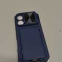 SSLOTSCASE for iPhone 17 Pro Case with Stand & Credit Card Holder & Sliding Camera Cover & Camera Stand & Wallet, Rugged Silicone Edge Protective Phone Case Cover for iPhone 17 Pro 6.3'' 5G 2025, Blue