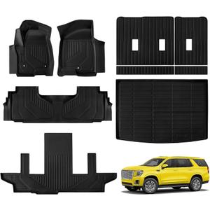 Floor Mats for Chevrolet/Chevy Suburban/GMC Yukon XL 7 Seater 2021-2025 All Weather Suburban/Yukon XL Floor Mats for Chevrolet/Chevy Suburban/GMC Yukon XL Accessories 2025-2021 Black