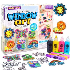 Made By Me Create Your Own Window Art, Paint Your Own Suncatchers, DIY Arts & Crafts Idea, Craft Kits for Kids, Crafts for Kids & Toddlers, Toddler Arts and Crafts