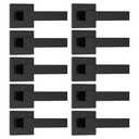 Estmoon 10 Pack Matte Black Dummy Door Handles, Non-Turning Decorative Door Handles for Closets French Double Doors, Single Sided Square Door Levers, Reversible Indoor Handle for Pantry Bifold Doors