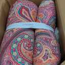 Levtex Home - Spruce Red Quilt Set - King/Cal King Quilt (106x92in.) + Two King Pillow Shams (36x20in.) - Paisley Pattern in Burgundy, Red, Tan, Grey - Reversible - Cotton