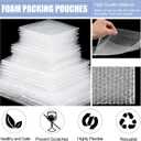 Jetec 100 Pcs 5 Sizes Bubble Pouches Bags Bubble Bags for Shipping Packing Cushion Wrap Pockets Bubble Moving Supplies for Dishes and Glasses, China Cups, Glassware Mugs Packaging (Clear, Multi Size)