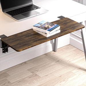 Desk Extender, 27.16" X 9.45"Large Size Clamp-on Foldable Keyboard Tray, Table Mount for Sit Stand Desks(Wood)