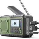 Crank Emergency Radio, Weather Radios5000mAh, Solar Radios with Hand Crank Emergencies, NOAA/AM/FM Weather Alert Radio, SOS Alarm,Flashlight & Reading Lamp, for Indoor Outdoor Survival (green)