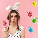 Fruidles Happy Easter Bunnies Lollipops Suckers, Colorful Easter Eggs, Yellow Bunny Rabbit, Orange Carrot Designs Fat-Free, Individually Wrapped Pops (Pack of 12)