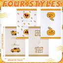Bencailor 4 Pcs Thanksgiving Kitchen Towels Fall Dish Hand Towels Pumpkin Turkey Tea Washcloths for Thanksgiving Fall Autumn Kitchen Bathroom Decor Gifts(White, Orange,Pumpkin)