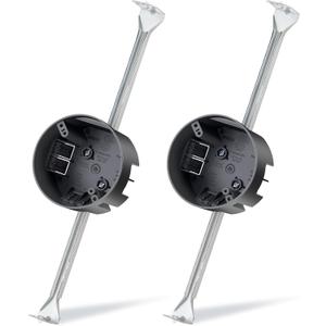 Therwen 2 Pcs Ceiling Fan Brace Electrical Box 14.25 to 22.5 Inch Adjustable Electrical Box and Support Bar Fan Mounting Bracket for Summer Light Fixtures Installations (Gray)