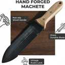 Hori Hori Garden Knife with Sheath 6" Stainless Steel Blade, Wood Handle, Full Tang, Cutting Edge for Weeding, Digging, Planting Heavy Duty Gardening Tool with Hanging Hole