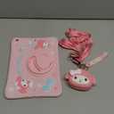 for iPad 9th Generation Case 8th 7th Gen with Kickstand Lanyard Silicone iPad 10.2 Case for Girls Kids Cute Protective Tablet Cover for iPad 2021 2020 2019 10.2 inch (Pink)