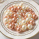 150 Pcs Vase Filler Pearls White and Rosegold Pearl Beads for Vase No Hole Pearls for Centerpieces Vases Home Table Party Decor Wedding DIY 8/14/20mm