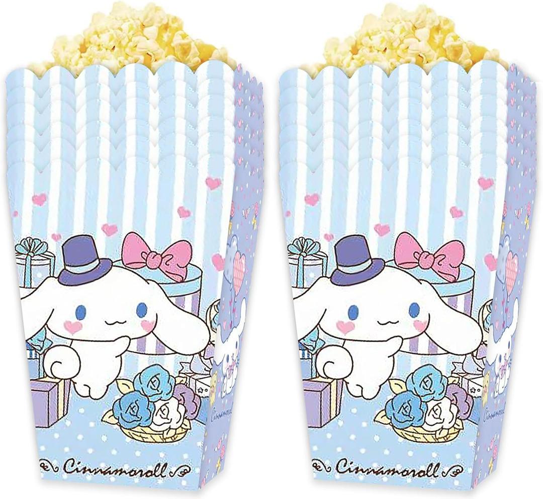 12 Pcs Hello Pink Cat Candy Box Popcorn Box Birthday Party Favor Pink Kity Snack Treat Boxes Candy Cookie Container Decorations Gifts for Kids Adults Birthday Party Favor Supplies (popcorn box c)