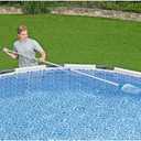 Bestway Basic Pool Cleaning Kit, Includes Pool Vacuum, Skimmer Net, 9' Pole, & Hose, Compatible W/Most Above Ground Pools, Blue