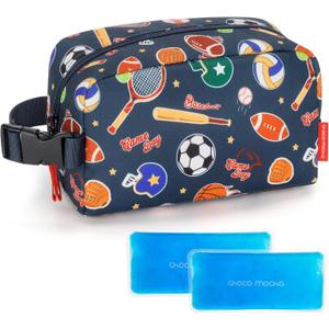 Choco Mocha Small insulated Snack Bag Kids Freezer Snack Bags Small Cooler Bag for Kids, School Insulated Lunch Bags, Balls Blue (Boys)