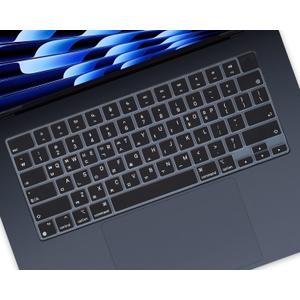 Korean Keyboard Cover for Apple 2026 2025 2024 2023 MacBook Air Laptop with M5 M4 M3 M2 chip 15.3-inch A3448 A3241 A3114 A2941,MacBook Air 13.6 inch A3449 A3240 A3113 A2681 Skin Protector-Black