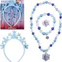 LUV HER Frozen Princess Dress Up Accessory Set - Jewelry Set - Princess Elsa Tiara Set - Giftable Box - Birthday Gifts For Girls - Holidays Gift - Girl Toys Dress Up Kit - Ages 3+ (Blue)