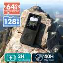 64GB MP3 Player with Bluetooth 5.3 Auto Reconnect, MP3 Music Player with Speaker, 1.8" Screen & Physical Buttons, Voice Recorder, FM Radio, 40H Battery Life, No WiFi, Supports 128GB microSD Card