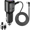 Dash Cam Charger USB C, Type C Car Charger, Dual Port Dashcam Power Adapter, Fast Charging Cord for REDTIGER F7N, Vantrue N4, WOLFBOX Dashcam (11.5FT)