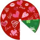 36 Inch Valentine's Day Tree Skirt Love Heart Clover Double Sided Print Mat St. Patrick's Day Tree Skirt Christmas Tree Skirt for Holiday Party Decoration