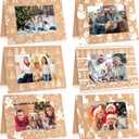 48 Sets Christmas Photo Cards with Envelopes Stickers Christmas Cards with 4 x 6 Photo Insert Picture Frame Holders for Xmas Holiday Greeting Supplies (Simple,Brown,48 Sets)
