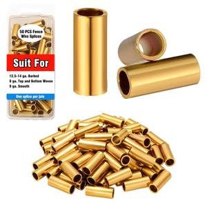 Blulu 50 Pack Fence Wire Splices for Barbed Wire Fencing Weather Resistant Crimping Sleeves for Fence Repair and Installation Works with 12.5-Gauge Barbed and 9-Gauge Fencing