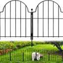 Blingluck Garden Fence, 17in(H) x 27.5 ft(L) Arched Rustproof Metal No Dig Fence Garden Fence Border,Ground Stake Animal Barrier Fence for Rabbit Dog, Outdoor Landscape Decor for Yard & Patio,25 Pack