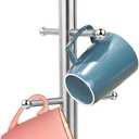 Cyrank Mug Holder, Mug Tree Coffee Cup Tree Coffee Cup Holder Stand Stainless Steel Countertop Mug Tree with 6 Hooks Metal Free Standing Mug Tree Tea Cup Storage Rack