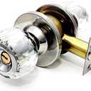 Tulip Privacy Door Knob with Lock, Modern Cylindrical Keyless Door Knob for Bedroom and Bathroom, Quiet & Easy Install for Standard Doors, Satin Nickel, 2 Pack