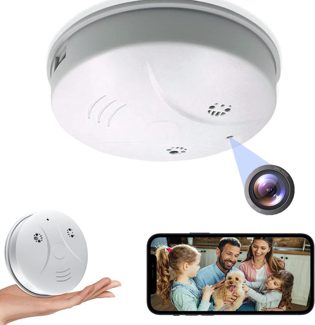 Hidden Camera Smoke Detector WiFi HD 1080P Small Spy Cameras Nanny Cam with Motion Detection,Indoor Wireless Camera for Home Security