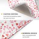 Valentines Day Dish Drying Mat for Kitchen Counter 24x18 Inch Love Drying Mat with Absorbent Reversible Microfiber Pink Heart Dish Drainer Mats Rack Pad for Coffee Countertop Protector