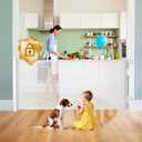 Hardware Mount Retractable Baby Gates for Stairs with Auto-Lock,33" Tall,Extends up to 71" Wide Mesh Double Lock Safety Baby Dog Pet Cat Gate for Doorways,Child Gate for Hallways Kitchen Indoor White