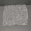 LIGICKY Set of 2 Silver White Glitzy Sequin Throw Pillow Covers Sparkling Decorative Gilter Metallic Square Cushion Cover Glam Pillow Cases for Sofa Couch Bedroom Home Party Decor (16 x 16 Inches)