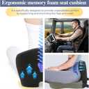 Memory Foam Seat Cushion for Sciatica & Back Pain Relief - Ergonomic Chair Pad with Adjustable Strap & Supportive Comfort Cover, Non-Slip for Car, Truck, Office Chair - Dark Gray&Light Gray, One Size
