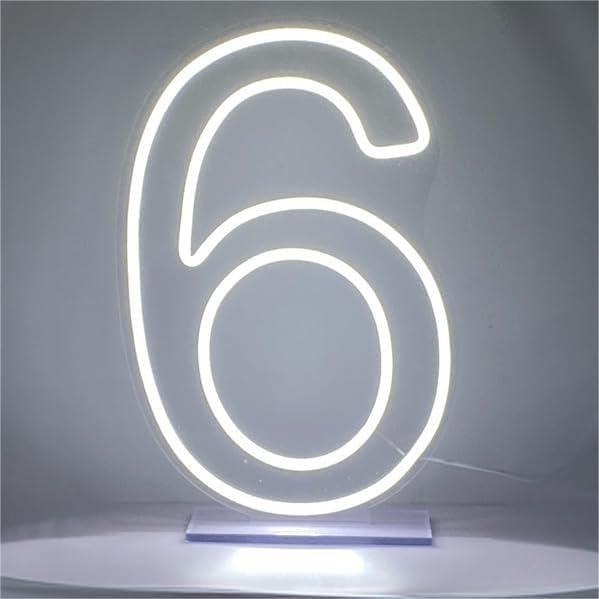 LED Neon Signs Number 6 Birthdays Decor Neon Lights Party USB Plus Battery Case Light up your baby's birthday with our Neon Number Six Sign (Number 6)
