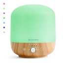 BOXING 300ML Essential Oil Diffuser, Diffusers for Home&Large Room, Aromatherapy Diffuser with 7 Colors Night Light Perfect for Bedroom Baby, Stepless Knob Control,Timer,Quiet,Auto Shut Off,White&Wood