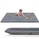 Baby Play Mat for Floor,1.3" Thick Elasti-Foam 50"74" Playpen Mat for Tummy Time,Water Repellent Soft Coral Velvet for Toddler,Infant,Kids,Non-Slip Backing Safe for Crawling(Dark Grey)