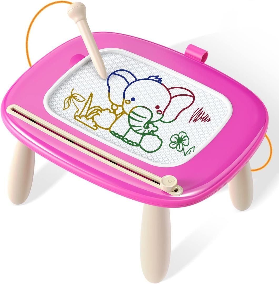 Seimome Magnetic Drawing Board, Toddler Girl Toy for 1-3 Year Old, Doodle Board Learning and Educational Toy for 1 2 3 Year Old Baby Birthday Gift- Deep Pink