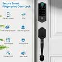 Fingerprint Smart Door Lock for Front Door with Handle Set, App Control, Keyless Entry Keyless Deadbolt, Digital Electronic Touchscreen Keypad, Auto Lock, Easy to Install, Black