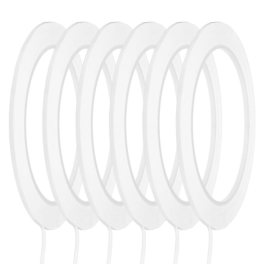 MECCANIXITY Whiteboard Tape 5/64" / 2mm Self Adhesive Graphic Chart Line Tape 72 Yard Grid Marking Stickers for Pinstripe Dry Erase Board Scrapbooking DIY Art Crafts, White, Pack of 6