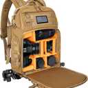 TORIBIO Camera Backpack for DSLR/SLR/Mirrorless Photography Camera, Water-resistant Tactical Camera Travel Bag Backpack Case with 15.6" Laptop Compartment, Tripod Holder