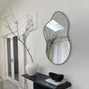potijo Black Asymmetrical Wall Mirrors Irregular 20×36 Inch Abstract Mirror
