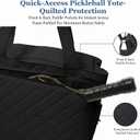 Pickleball Bag Fits 2 to 6 Paddles, Quilted Pickle ball Tote Bags for Women and Men with Shoe Compartment and Fence Hook, Great Pickleball Gifts