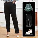 DGD Plus Size Women's Straight-Leg Dress Pants - Slacks for Business Casual,Work Clothes for Office, 3XL