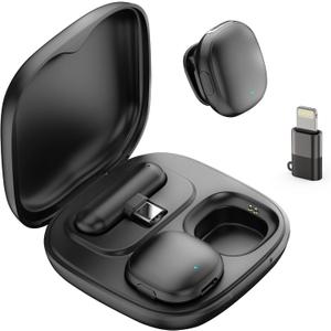 Wireless Microphone for iPhone 17 16 15 - Ai Noise Cancelling Mini Microphone USB C for Android Phone, Lavalier Mic with 35H Charging Case for Video Recording Vlogging YouTube Tiktok