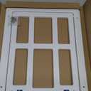 Enjoying Dog Door for Screen Doors, Passage Opening 11.2" x 14.4", Access Freely, Magnetic Swing Flap, Large Pet Door for Sliding Screen Doors, Lockable, White